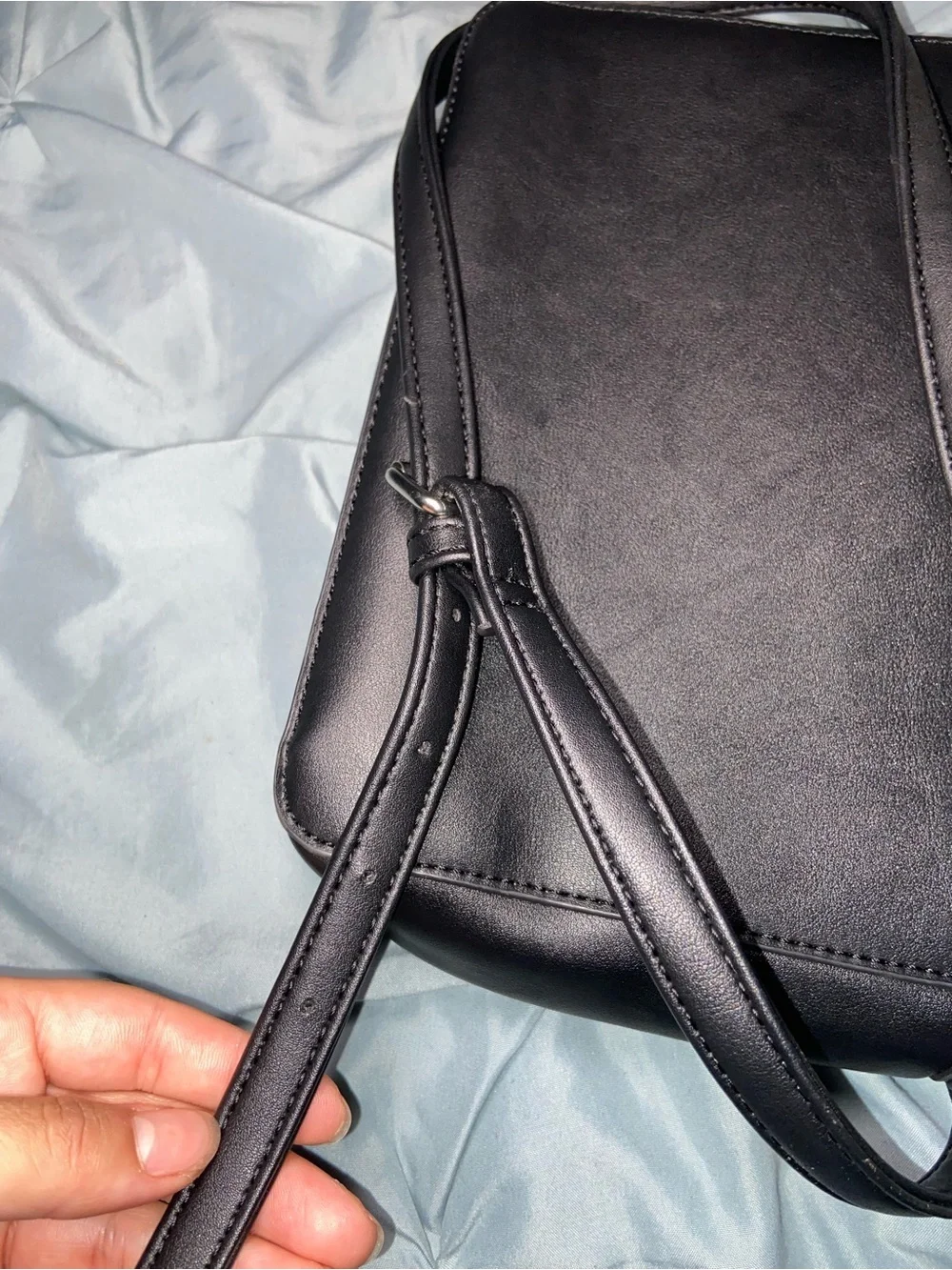 Nine West Black Smooth Crossbody Messenger Bag
